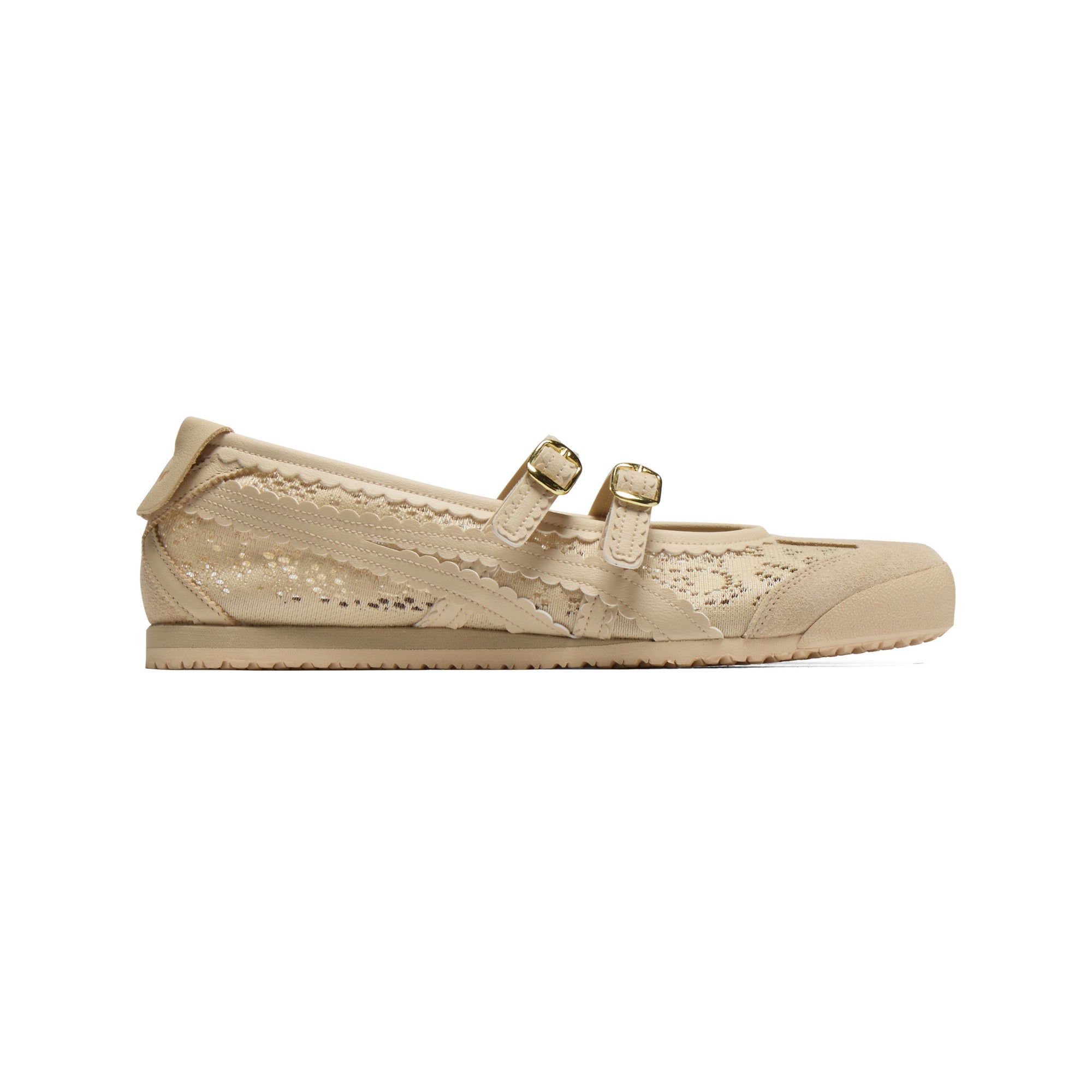حذاء Onitsuka Tiger نسائي برباط مزدوج باللون البيج