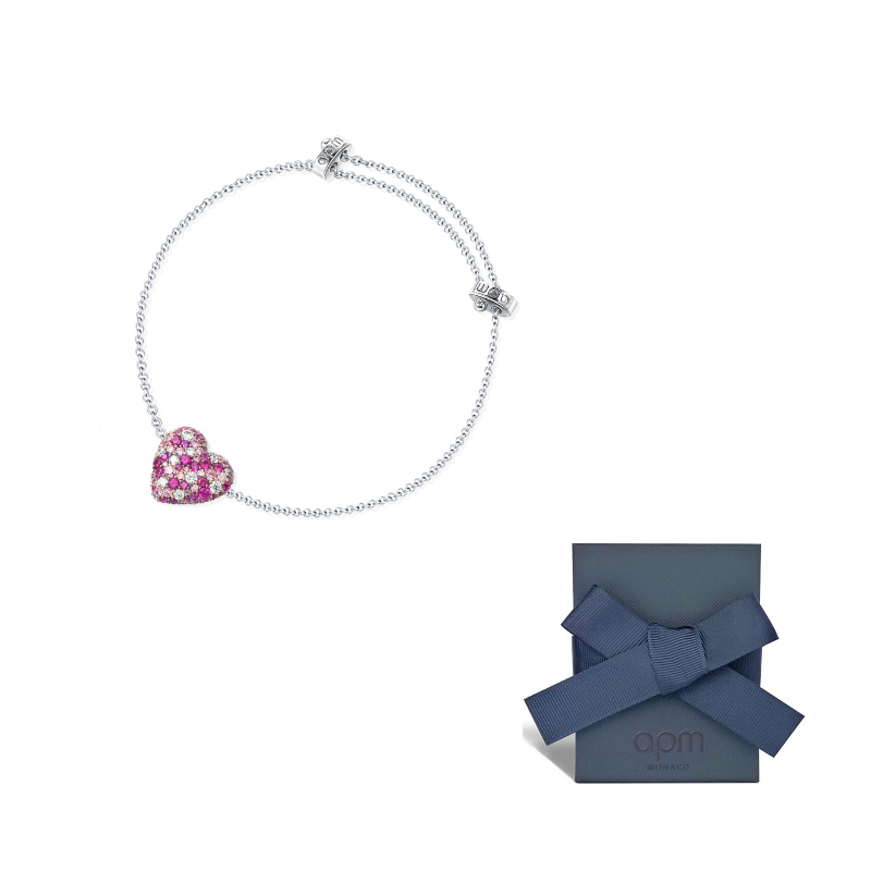 APM Monaco Heart 925 Silver Bracelet.