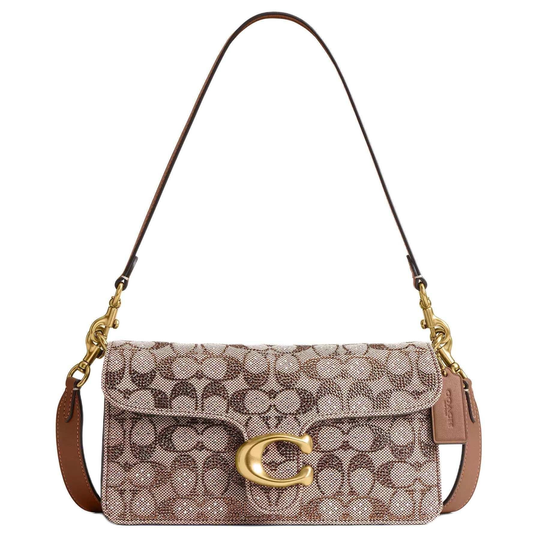 Coach Tabby 26 |👜✨ حقيبة كاجوال فاخرة مع تفاصيل الكريستال والنابا.