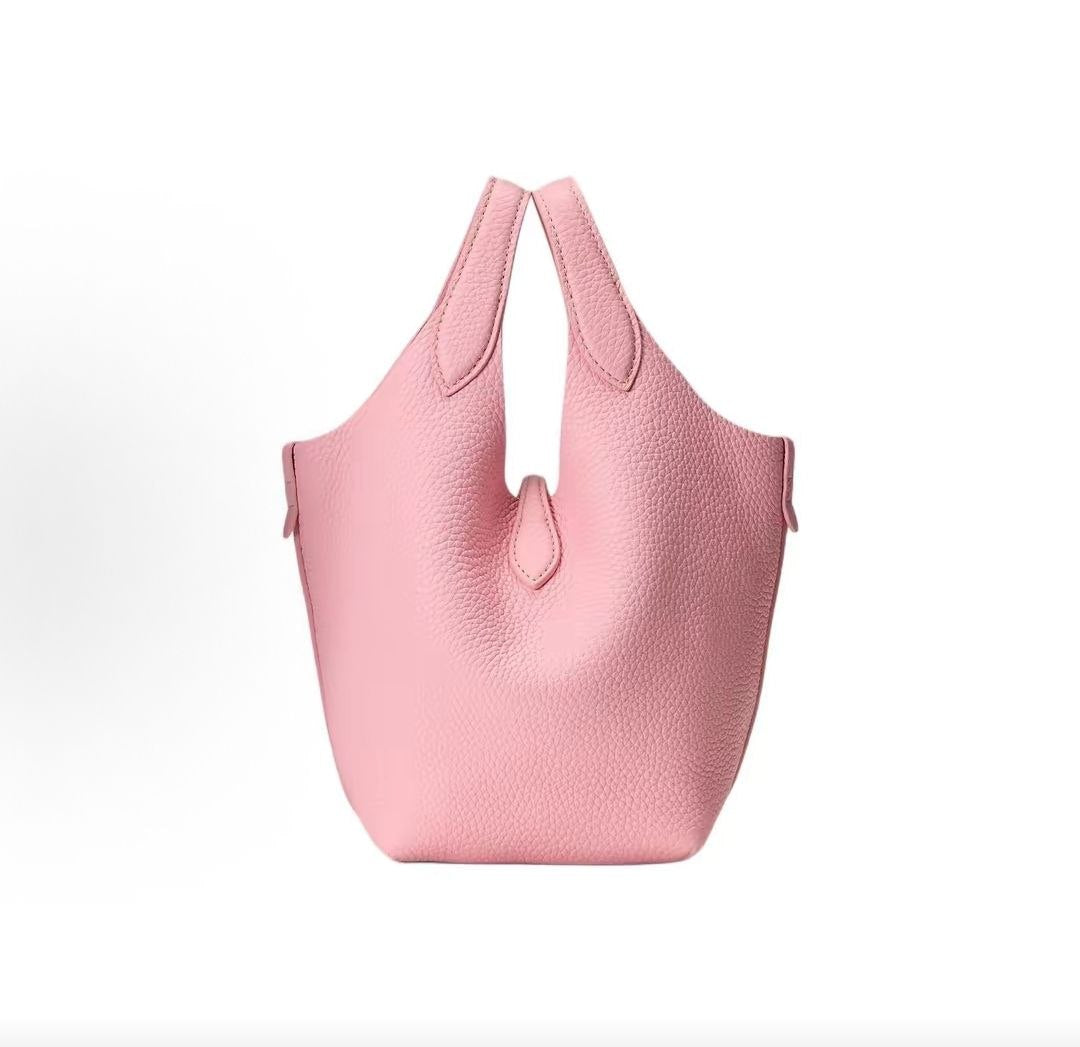 Ralph Lauren Polo Play Signature Pony Embossed Hardware Hobo Bag, Leather Shoulder/Handbag, Small Size, Women's, Marshmallow Pink