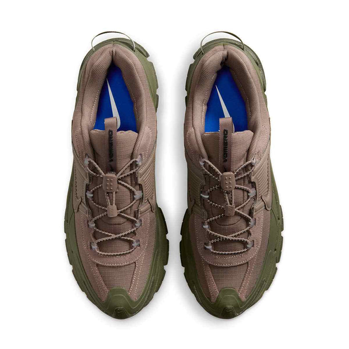 Nike Zoom Vomero Winter Shoes in Mink Brown and Medium Olive, top view.