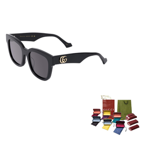 نظارات Gucci شمسية Square سوداء بإطار كلاسيكي فاخر.