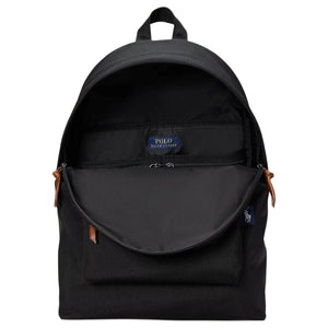 Polo Ralph Lauren logo zipper closure polyester backpack and backpack regular women's black style