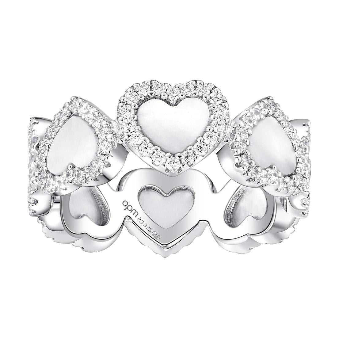 apm monaco  heart to heart  925 silver ring.