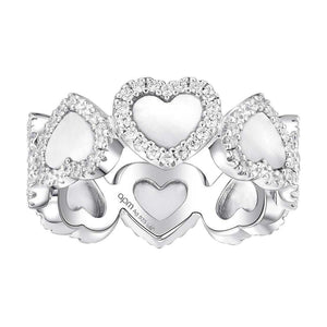apm monaco  heart to heart  925 silver ring.