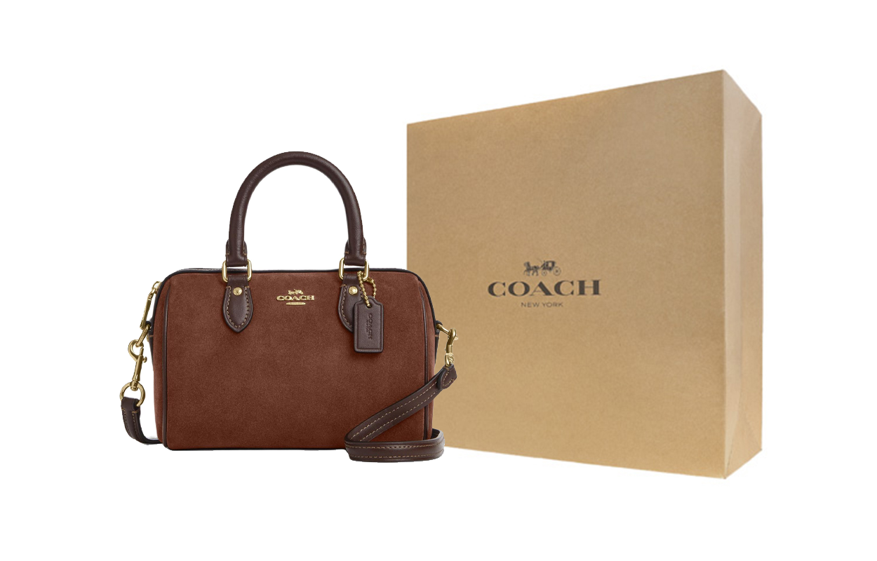 COACH Rowan 17  Boston  Tote Small Vintage Brown.