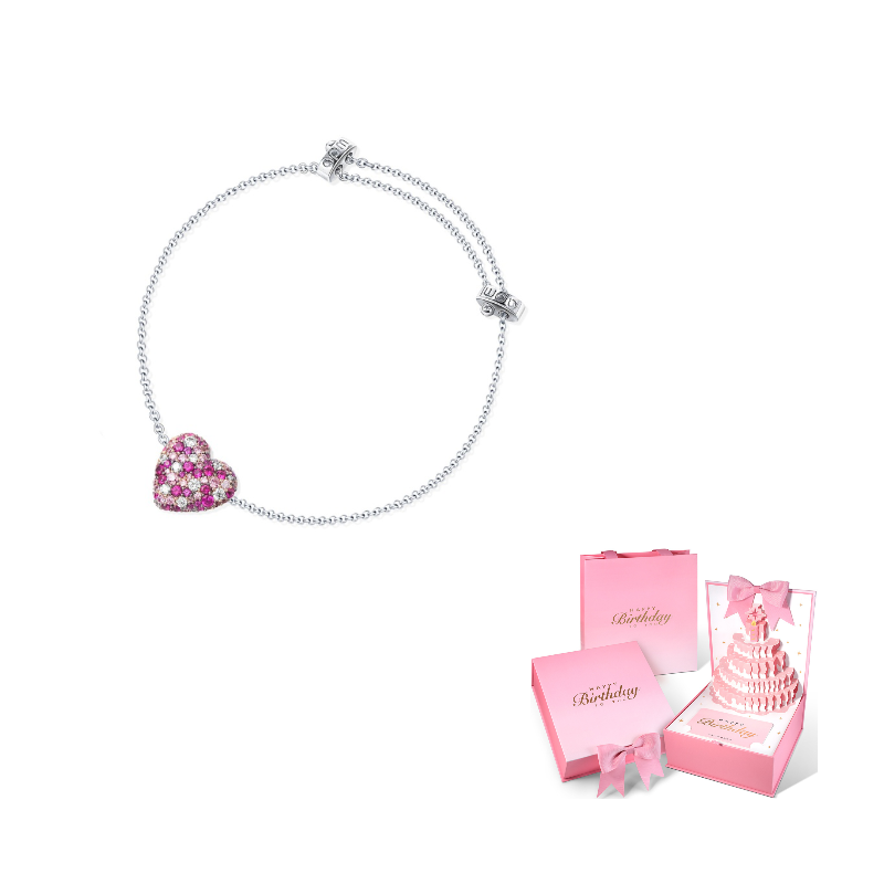 APM Monaco Heart 925 Silver Bracelet.