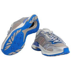 GUCCI  2.0 Mesh Leather Round Blue Grey.