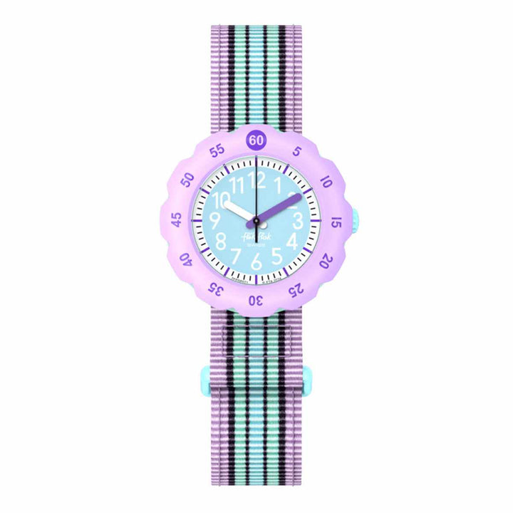 ساعة يد “Swatch Flik Flak” بتصميم ملون مرنالوصف:
 
ساعة يد مبهجة من Swatch Flik Flak مثالية للإطلالات الحيوية. تتميز بمينا أزرق مع إطار بنفسجي وأرقام واضحة لتسهيل قراءة الوقت. حزام مرن مزين بخطوط بألوان الباساعةSwatchرفعةساعة يد “Swatch Flik Flak” بتصميم ملون مرن