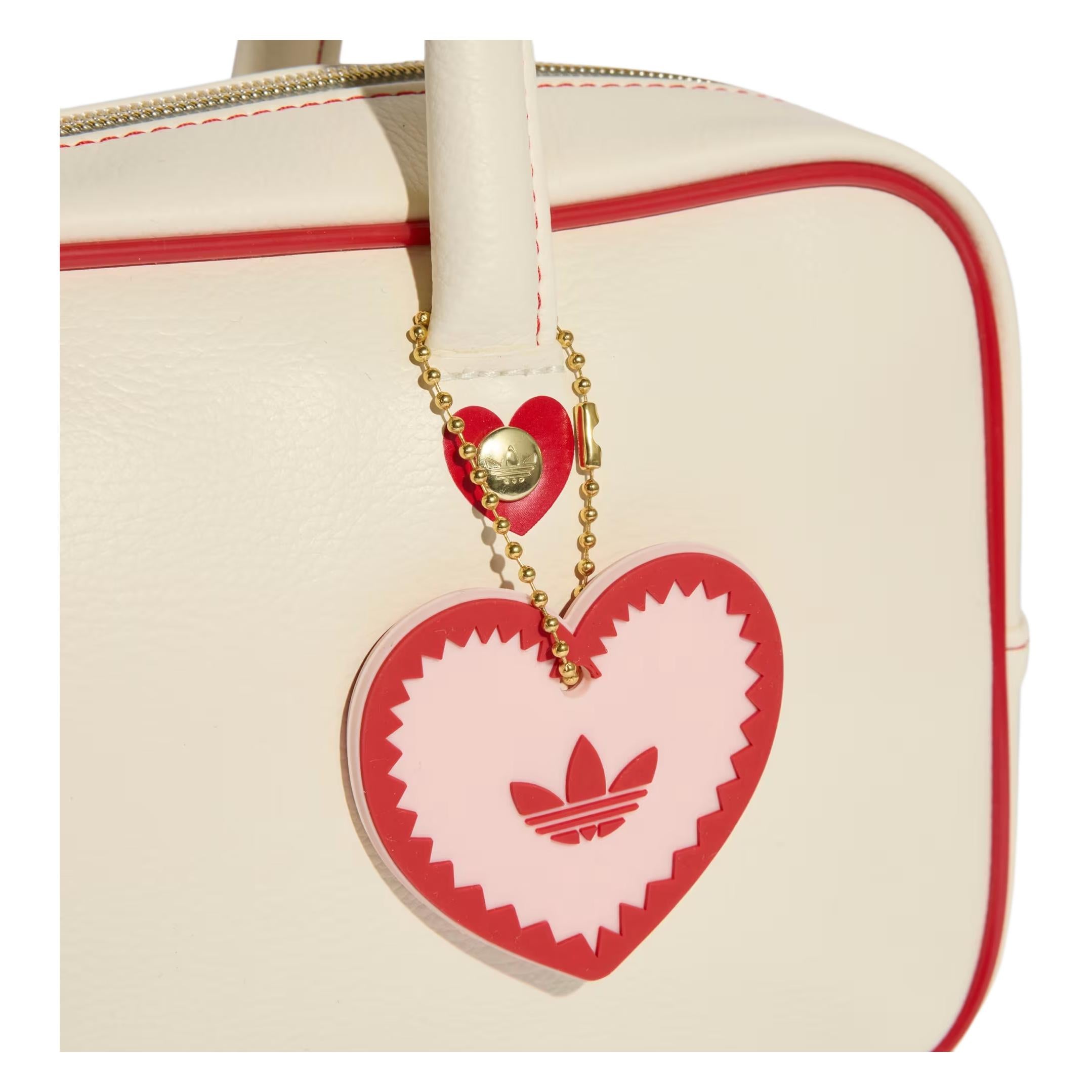 adidas originals elongated airliner Extended Airliner Bag Metal Badge Heart Logo Pendant Polyurethane Handbag Unisex Couple Style Off-white White
