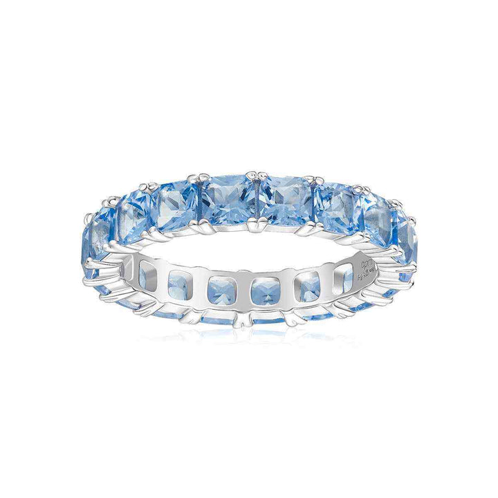 APM Monaco Blue Sparkle Ring with Sky Blue Gemstones and Elegant Design