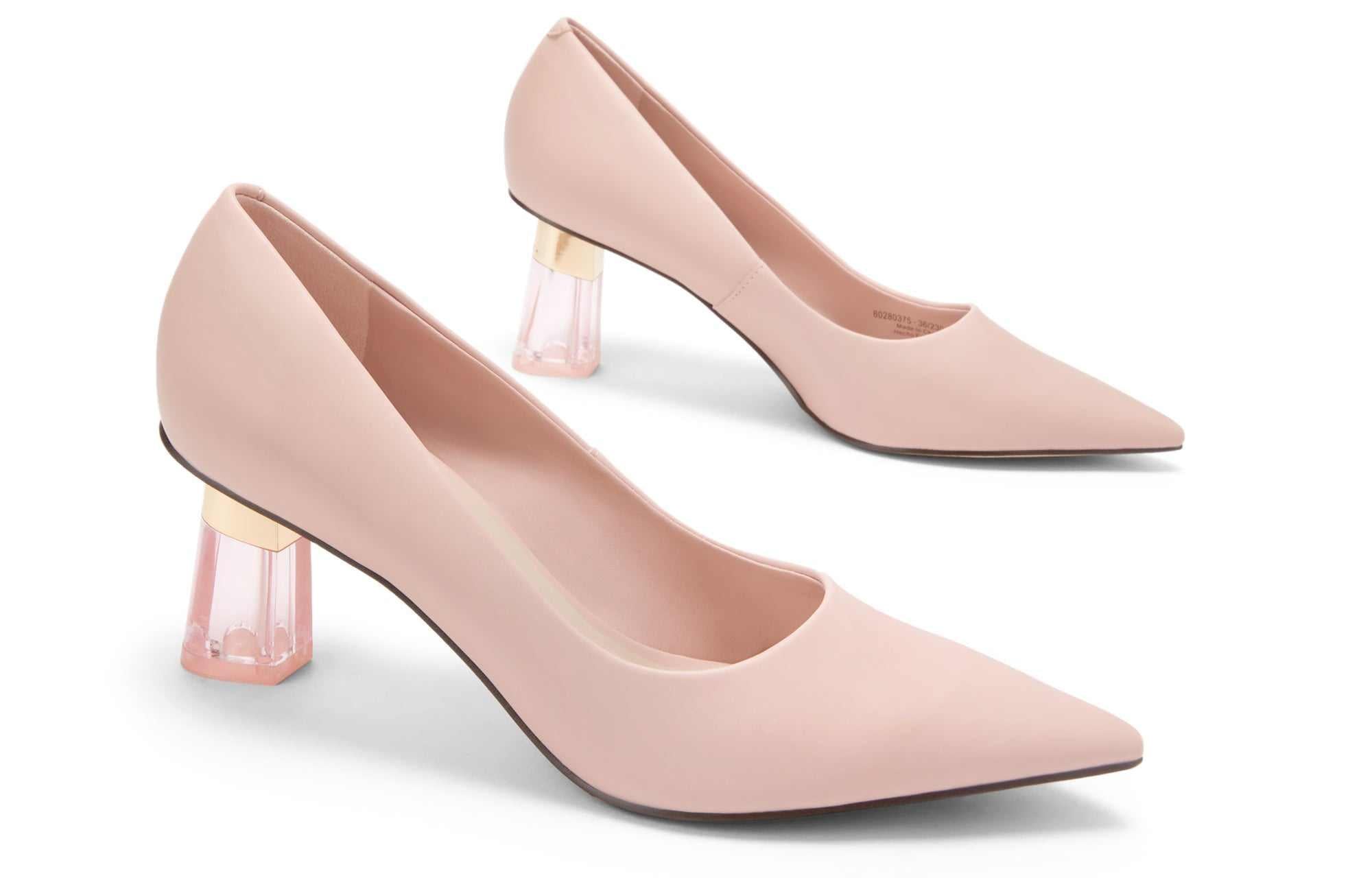 حذاء Pumps نسائي مدبب بكعب شفاف CHARLES & KEITH.