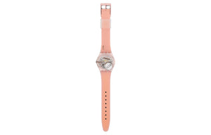 SWATCH Quartz Movement 30m Water Resistance Unisex Unisex Watch 34mm Red Dial Biogenic Case Silicone Strap