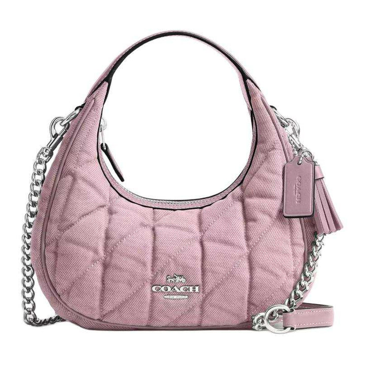 COACH CARMEN 20 Logo Detachable shoulder strap Denim in smooth leather Crossbody shoulder tote Mini Women's Carnation