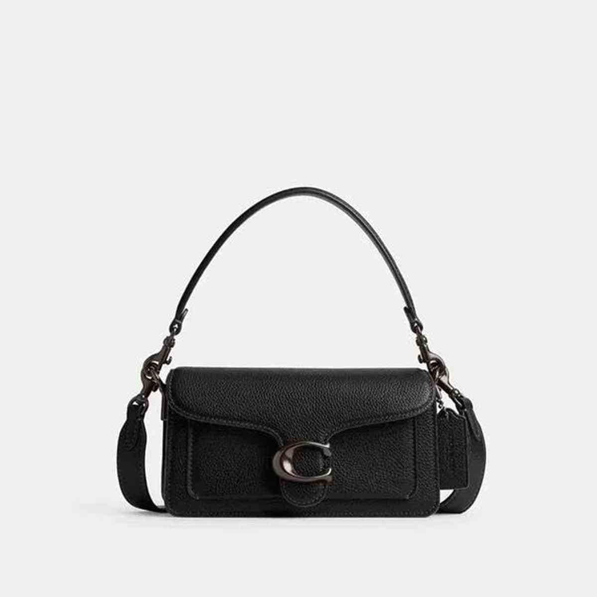 حقيبة Shoulder Bag سوداء بجلد فاخر وتصميم Tabby أنيق.