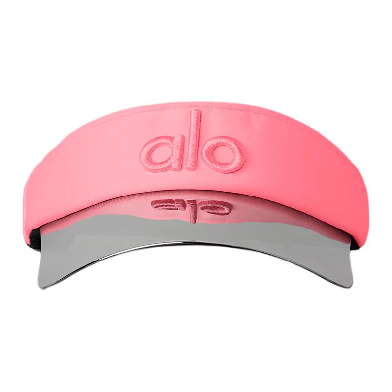 alo yoga sun visor design, polyester hat, unisex couple style, fluorescent bubble powder Neon Bubblegum