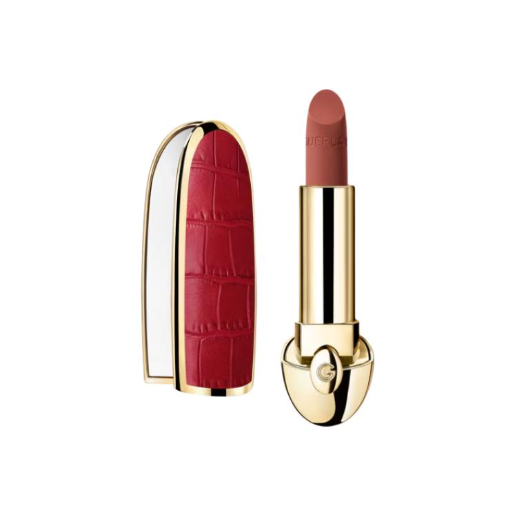 أحمر شفاه Guerlain Rouge G بلمسة مطفية وعلبة جلدية حمراء