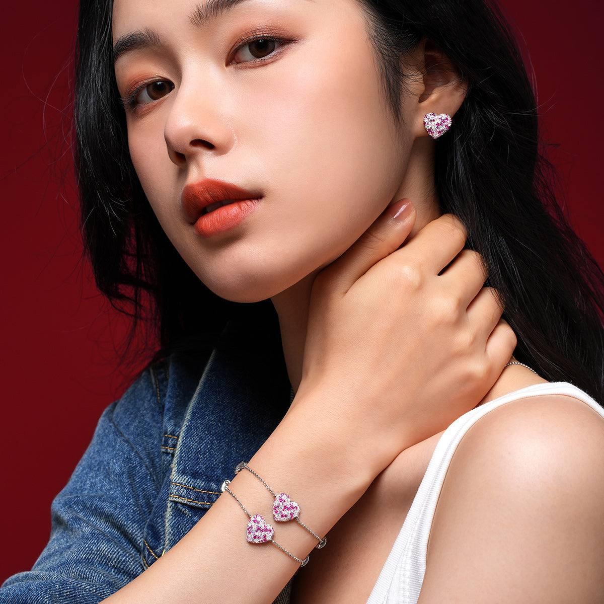 APM Monaco Heart 925 Silver Bracelet.