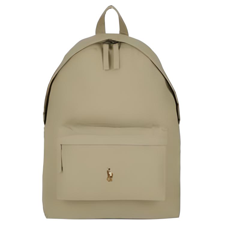 Polo Ralph Lauren brand logo canvas backpack unisex couple style khaki