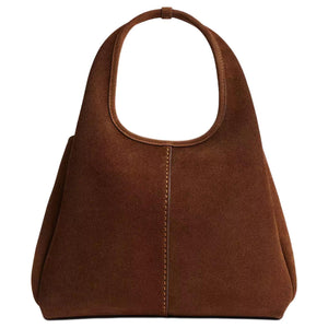 COACH Lana 23 Metal Logo Suede Handbag Medium Size Women's Sweet Brown