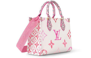 حقيبة Louis Vuitton Onthego PM فاخرة باللون الوردي Monogram.