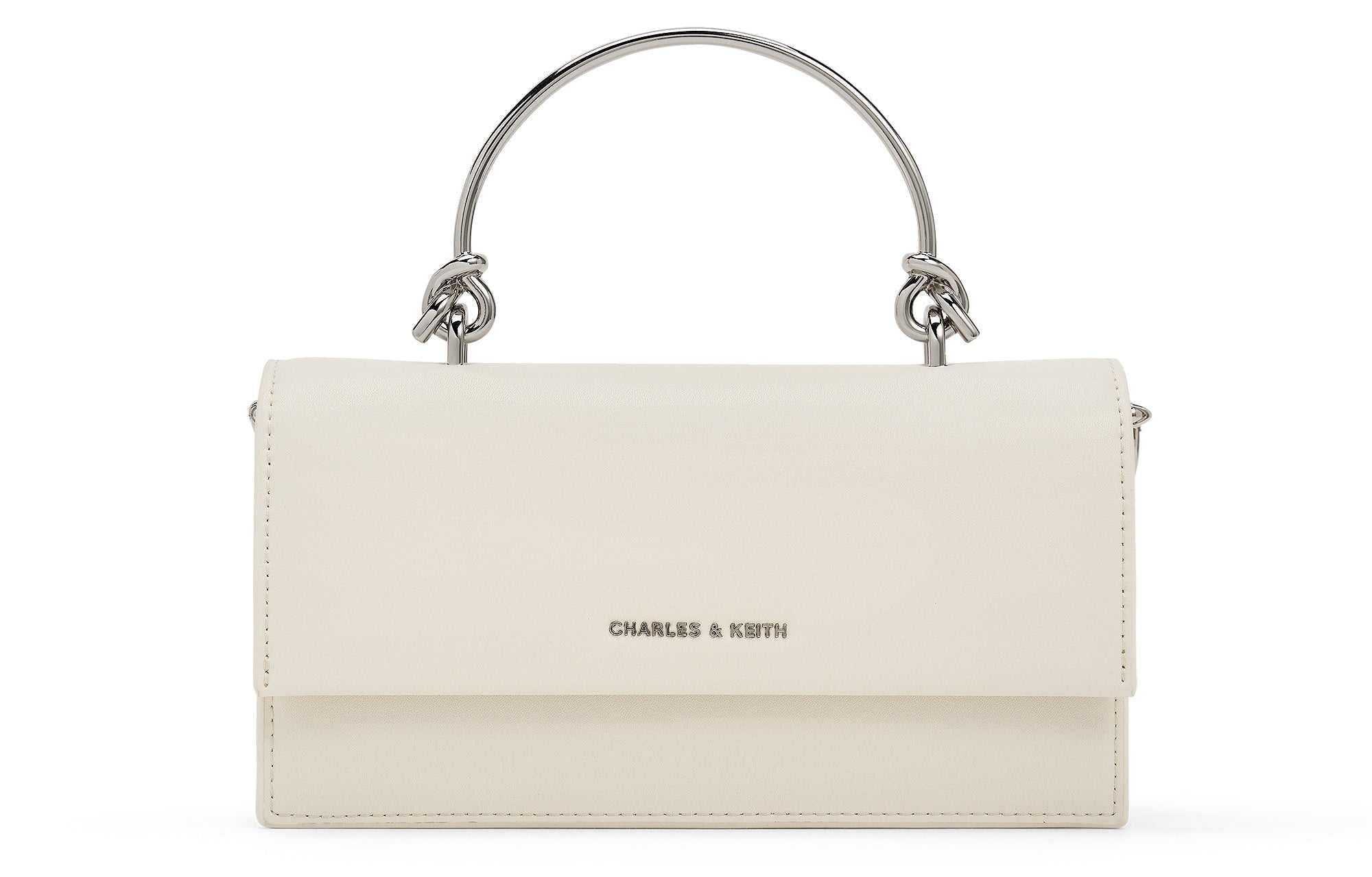 حقيبة Charles & Keith بمقبض علوي معدني وتصميم Crossbody.