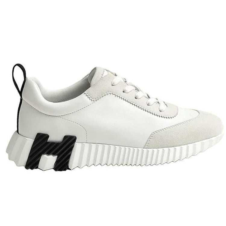 حذاء Sneakers أبيض كاجوال بنعل مريح وشعار H.