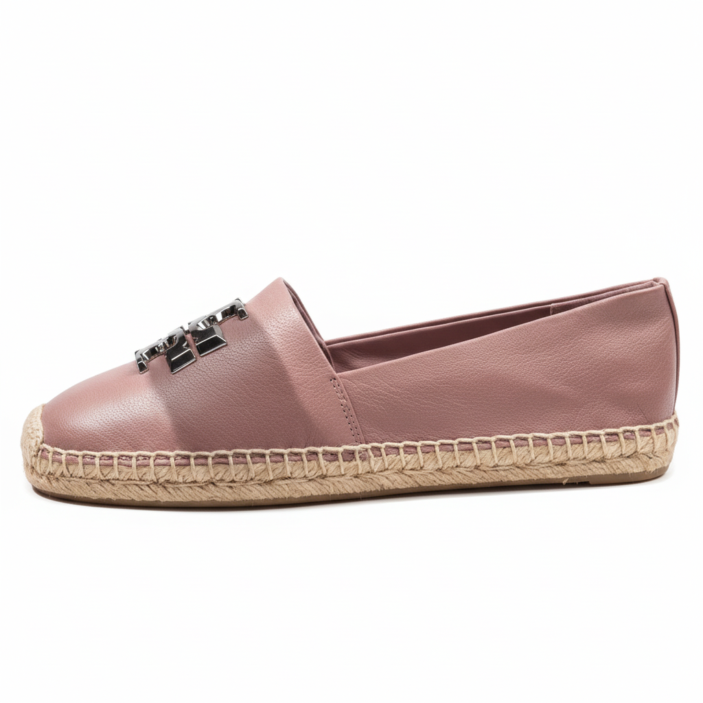 حذاء Espadrille وردي بشعار معدني