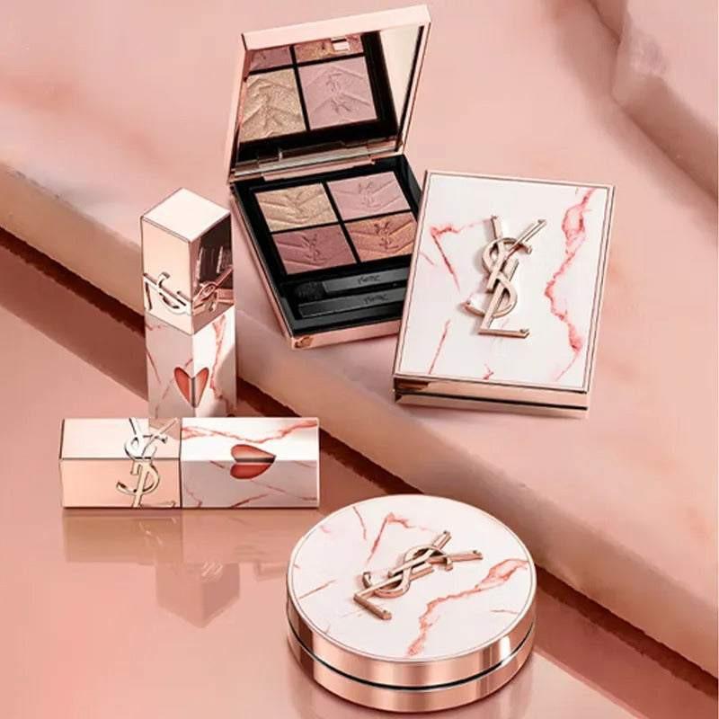 YSL Saint Laurent Pink Stone Lip Gloss and Eyeshadow Makeup Set.