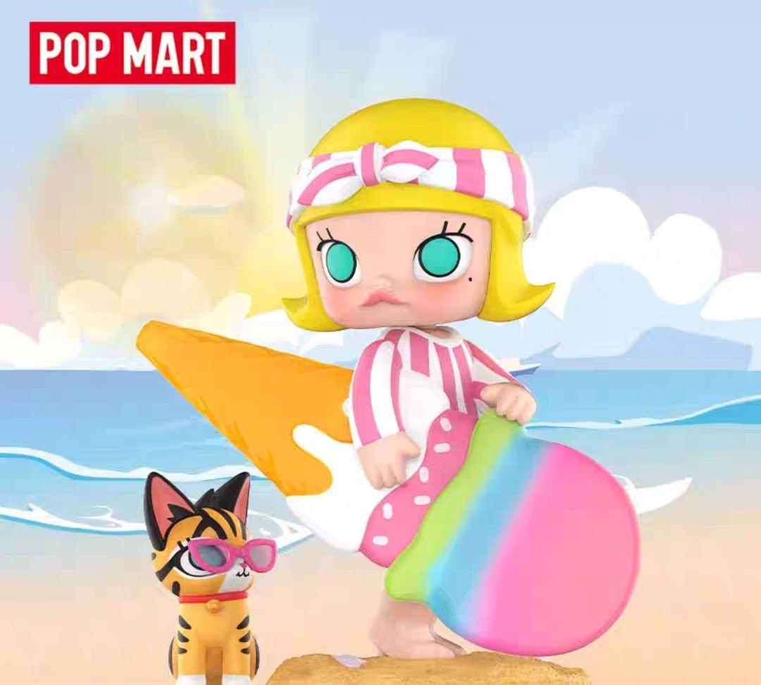 POPMART Molly Sweetheart Surfer Figurine, Cute Doll Toy, Figurine Gift Ornament