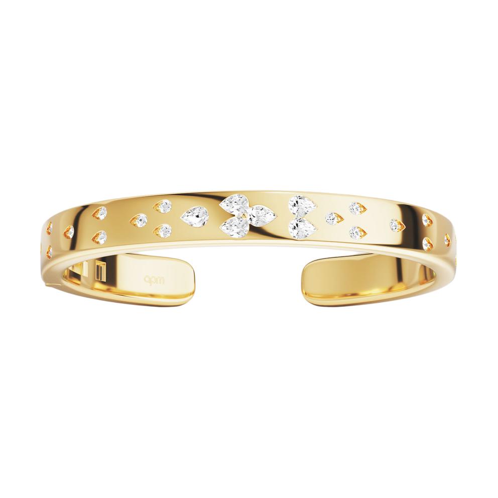 apm monaco Les Gouttelettes brand detail engraving bracelet, unisex couple style, gold