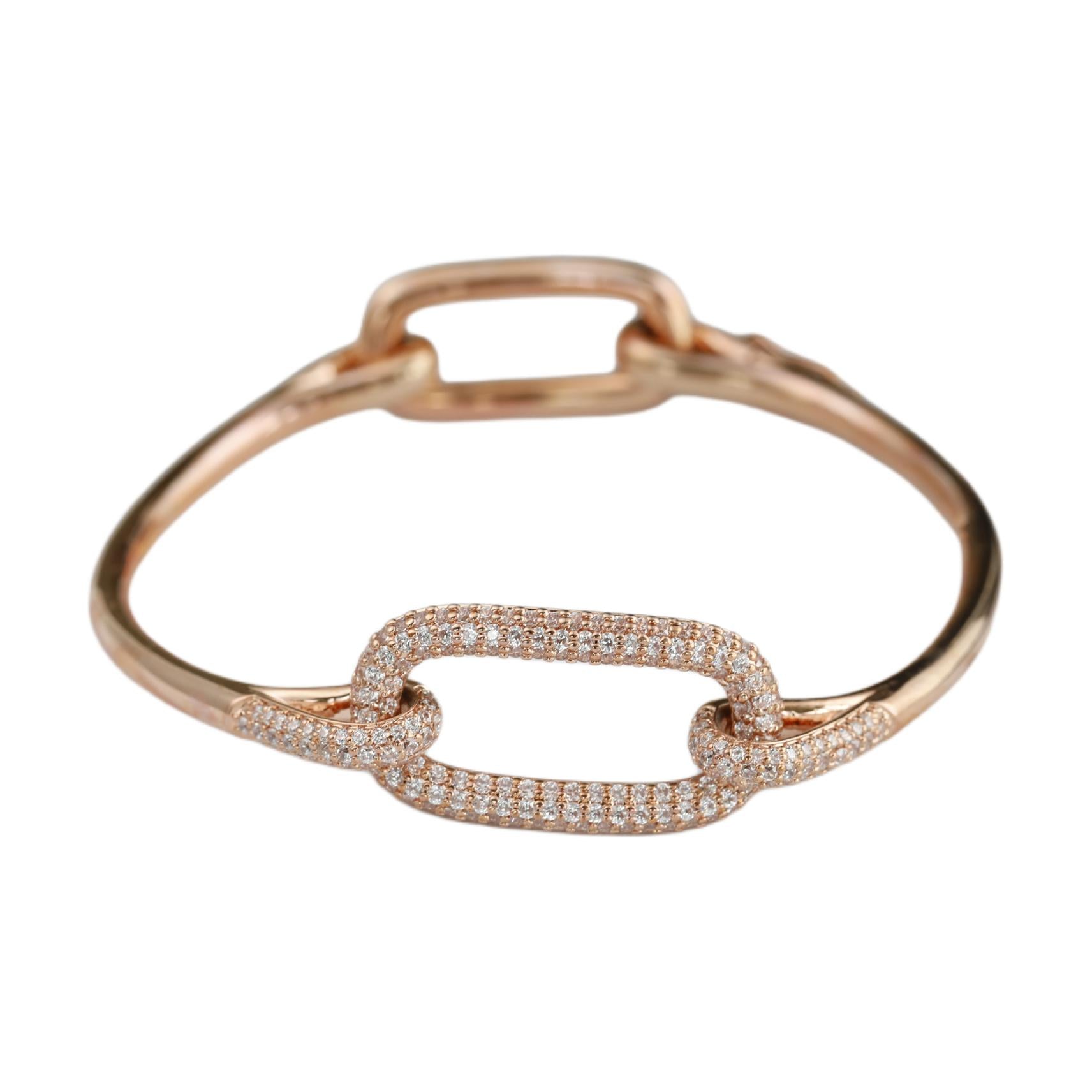 apm monaco Elegant and Luxurious Ring Buckle Design 925 Silver Bracelet for Women in Pink Gold