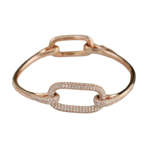 apm monaco Elegant and Luxurious Ring Buckle Design 925 Silver Bracelet for Women in Pink Gold