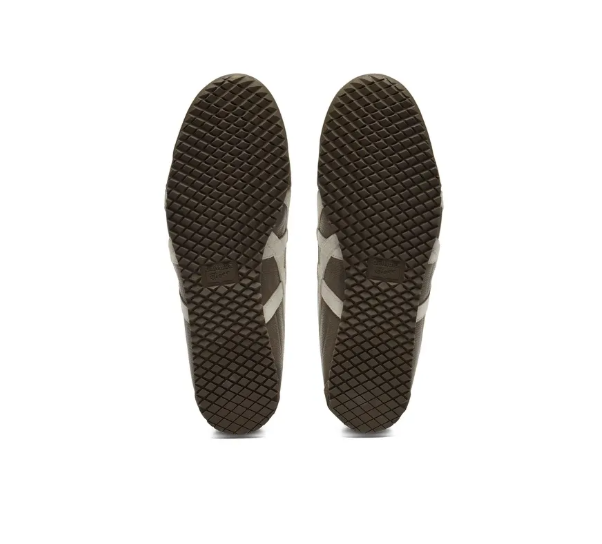Onitsuka Tiger حذاء كلاسيكي بني القهوة بنعل مطاطي شبكي للثبات والراحة اليومية