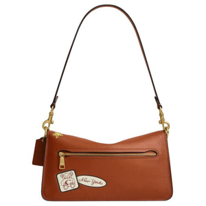 COACH x BRAIN DEAD Collaboration SOFT TABBY 26 Cute Buckle Closure Cowhide Leather Crossbody Shoulder Bag Medium Women's Amber Brown