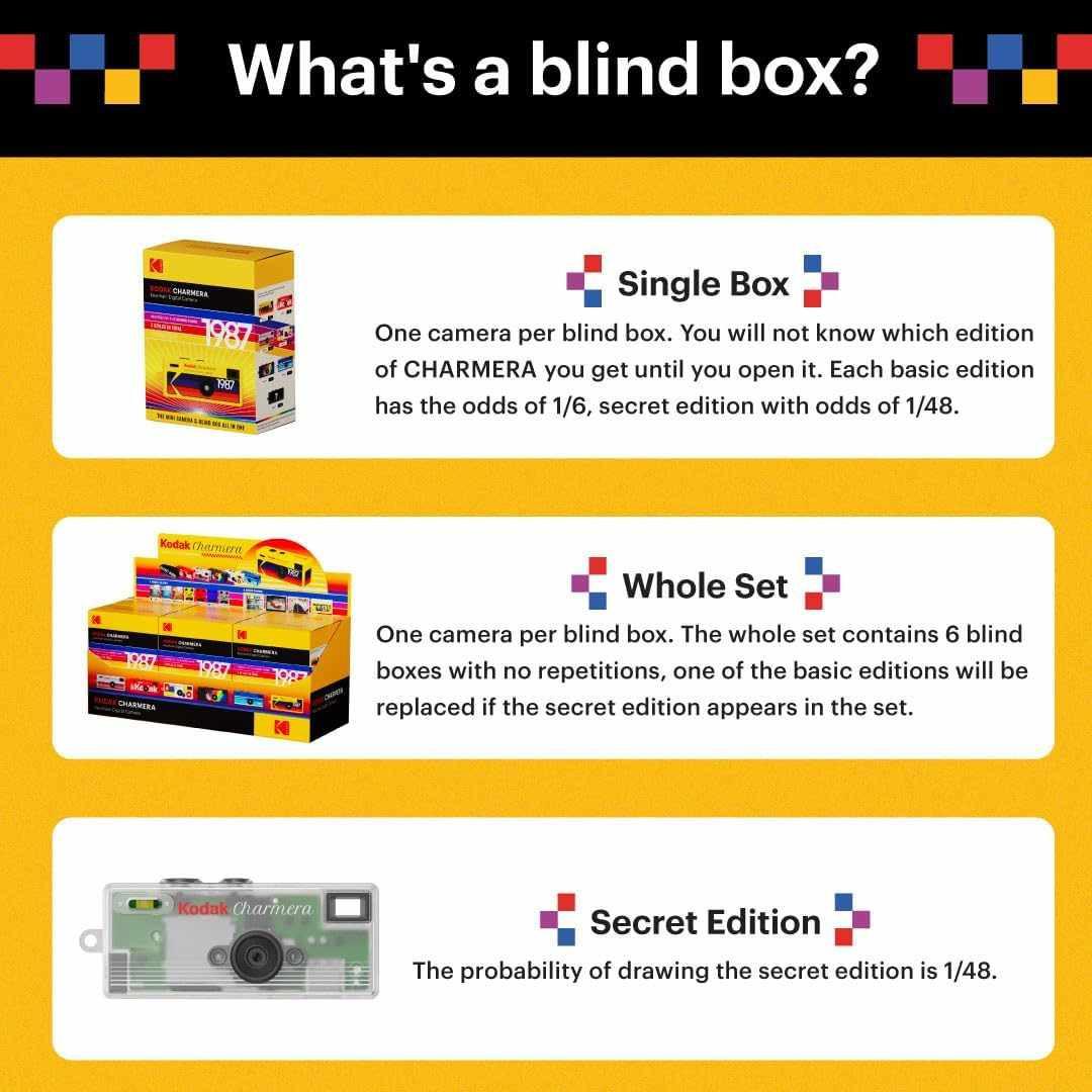 Kodak Charmera Blind Box| كاميرا كوداك الترند الأصلية مع سلسلة مفاتيح.