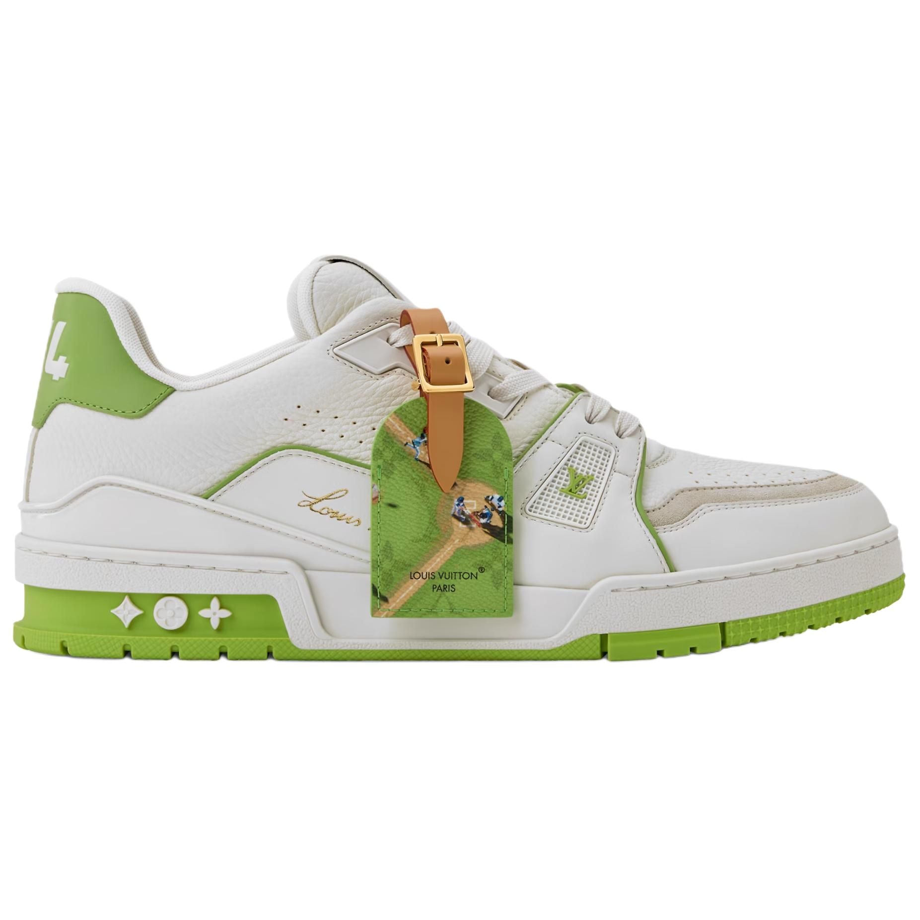حذاء رياضي Louis Vuitton Trainer باللونين الأبيض والأخضر