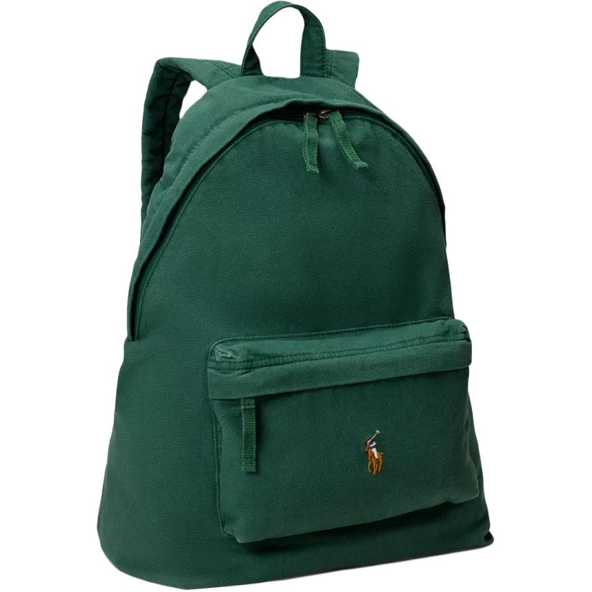 Polo Ralph Lauren Logo Embroidered Adjustable Shoulder Strap Cotton Backpack Unisex Couple Style Green