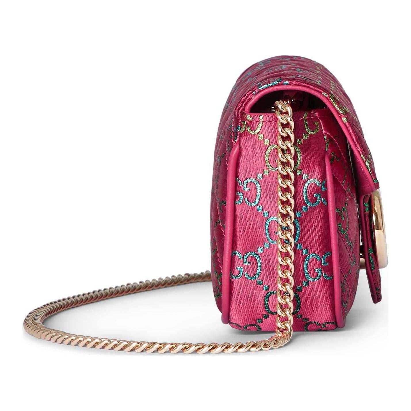 GUCCI GG Marmont canvas shoulder mini pink.