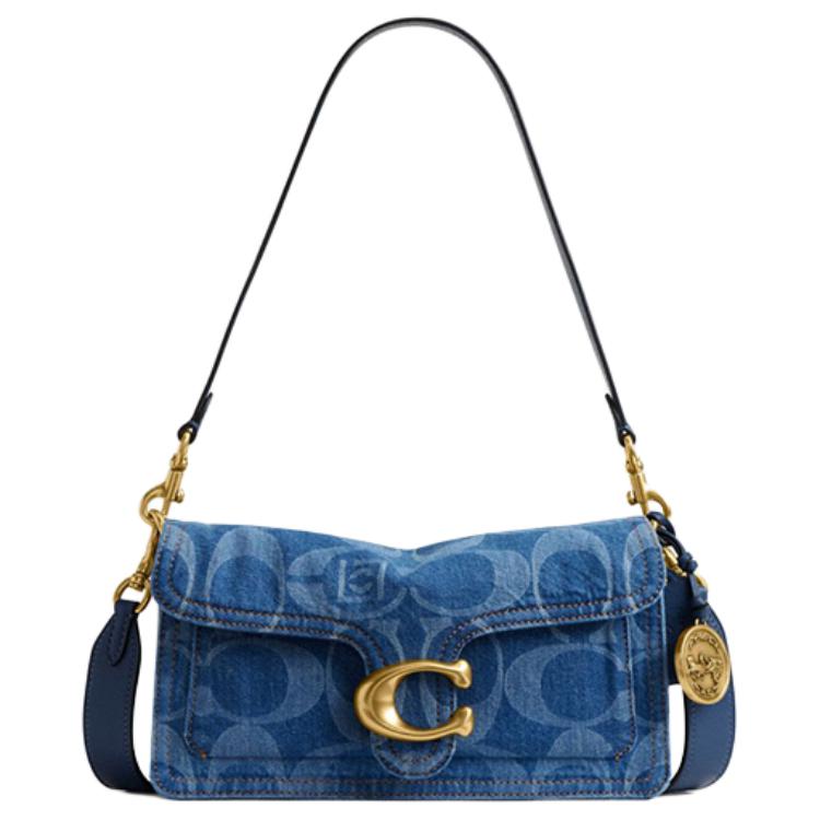 COACH x CLOT Collaboration Tabby 26 Metal Logo Fabric Crossbody Shoulder Bag Medium Size Women's Deep Indigo