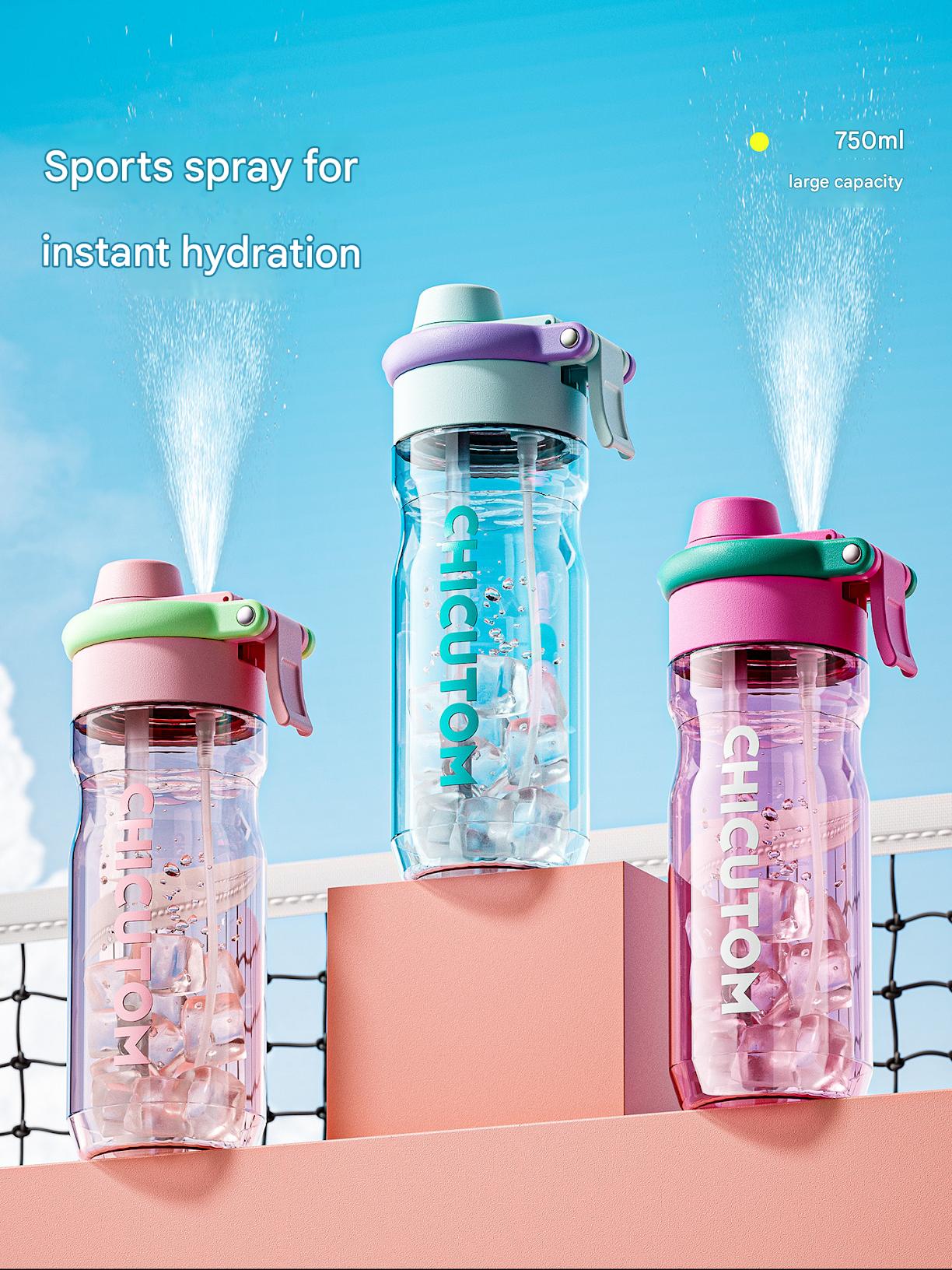 زمزمية رياضية 750ml مع خاصية بخاخ التبريد و Dual-sip design
