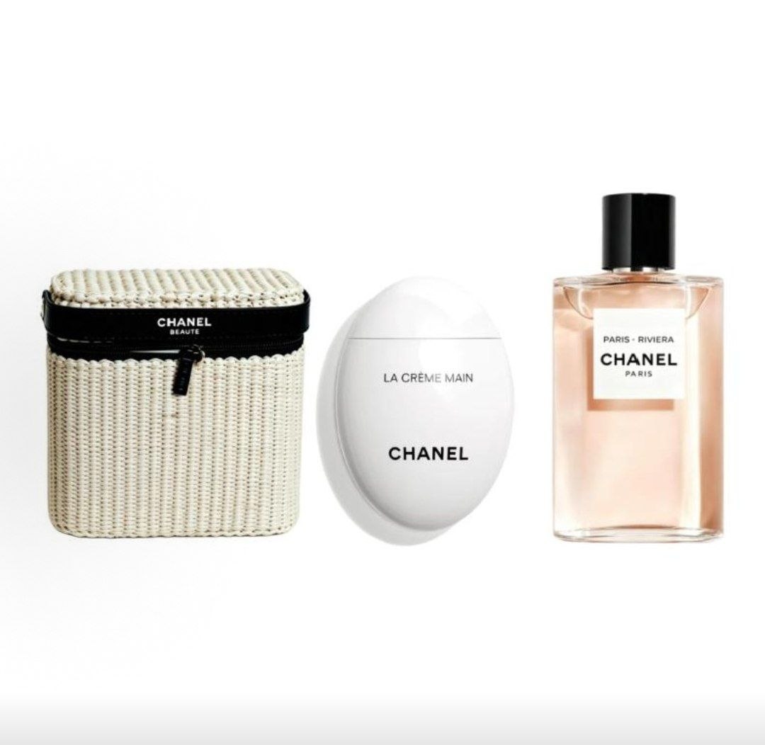 CHANEL Chanel defined bamboo basket perfume set Paris - Riviera fragrance + light >