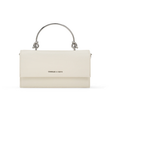 حقيبة Charles & Keith بمقبض علوي معدني وتصميم Crossbody.