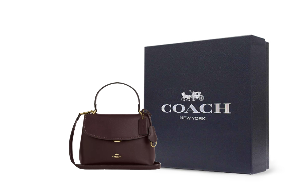 COACH Emory 25  Crossbody Leather Tote Bag Medium  Coffee.