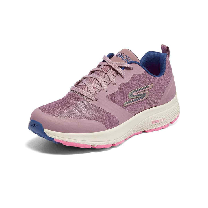 Skechers women's athletic shoe, pink design, suitable for running.