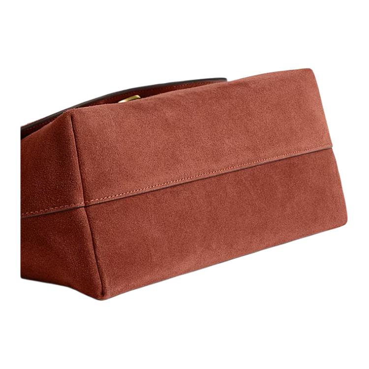 COACH Chelsea 30 Minimalist Design Push-Lock Cleavage Leather Single Shoulder Bag Large Women's Terracotta Color