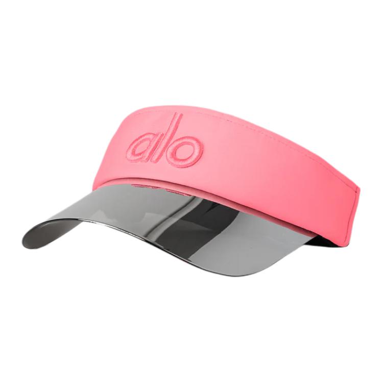 alo yoga sun visor design, polyester hat, unisex couple style, fluorescent bubble powder Neon Bubblegum