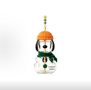 Starbucks x Snoopy Glass Cup - Cute PEANUTS Home Straw Cup