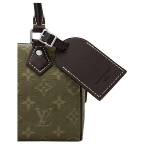LOUIS VUITTON Speedy BANDOULIÈRE 18 Workwear Aesthetic Distressed Metal Monogram Surplus Jacquard Fabric Handbag Women's Green