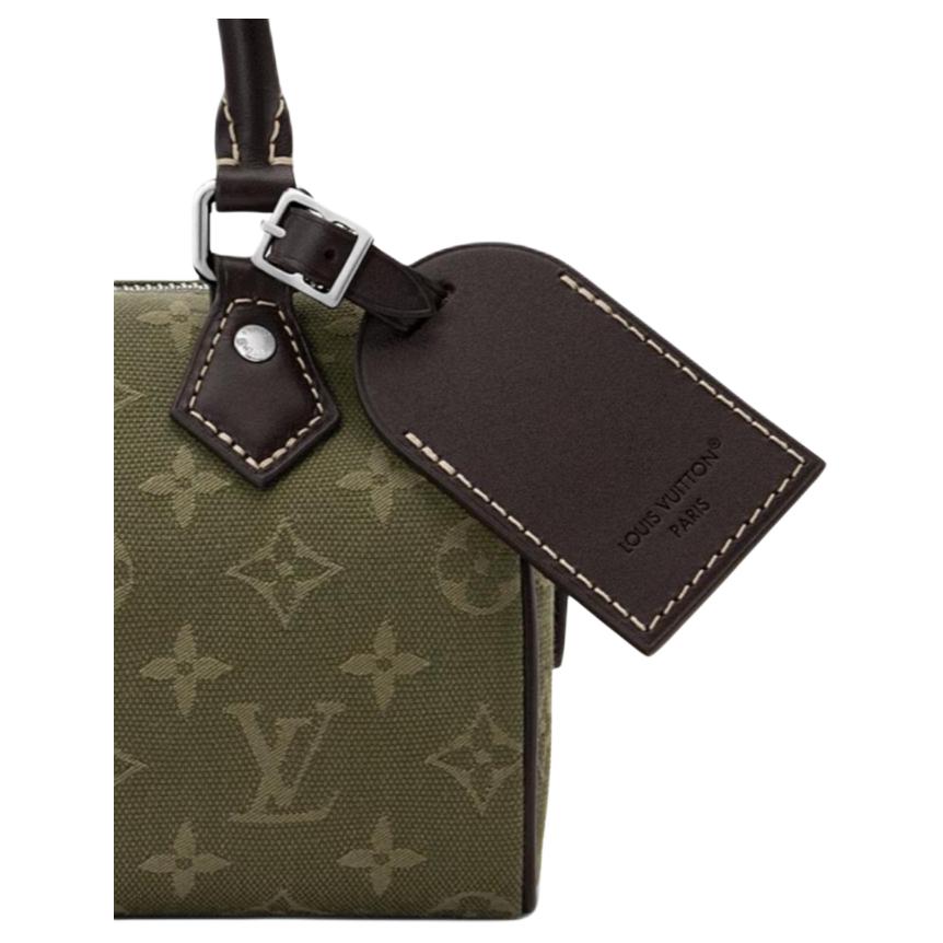 LOUIS VUITTON Speedy BANDOULIÈRE 18 Workwear Aesthetic Distressed Metal Monogram Surplus Jacquard Fabric Handbag Women's Green